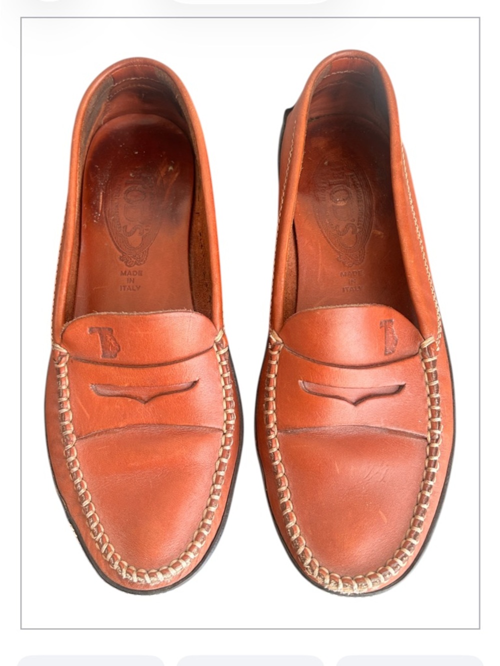 Tod’s Leather Driving Loafers Tan Slip-On Shoes Size 8